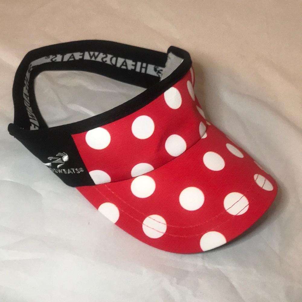 Minnie Mouse polka dot visor from headsweats